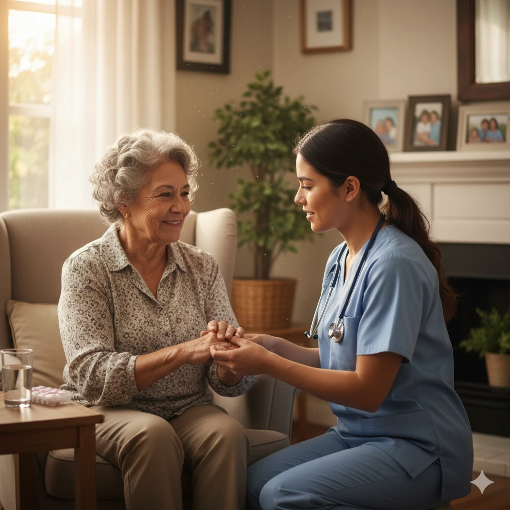 Care professionals collaborating